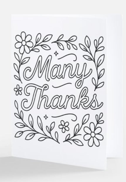Colour-in thank you cards for kids — pack of 10 with envelopes, designed in Canada by Doodle Cards Co.