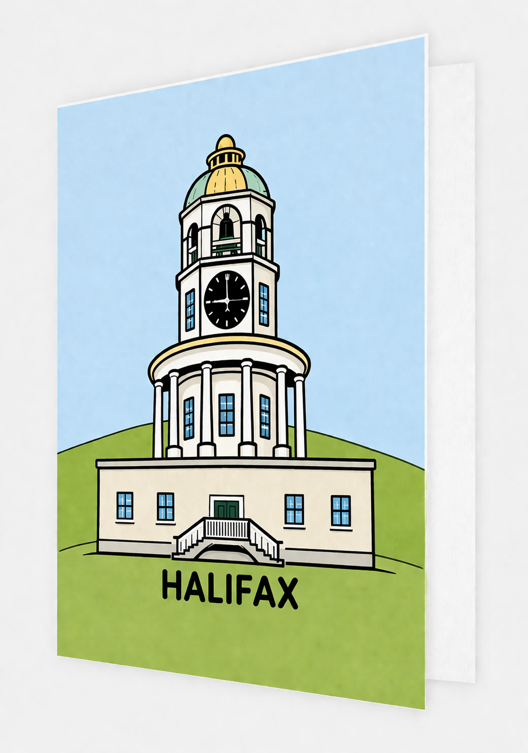 Halifax Clock Tower: A Halifax landmark, ready to colour.
