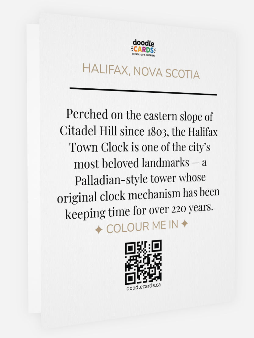 Halifax Clock Tower: A Halifax landmark, ready to colour.
